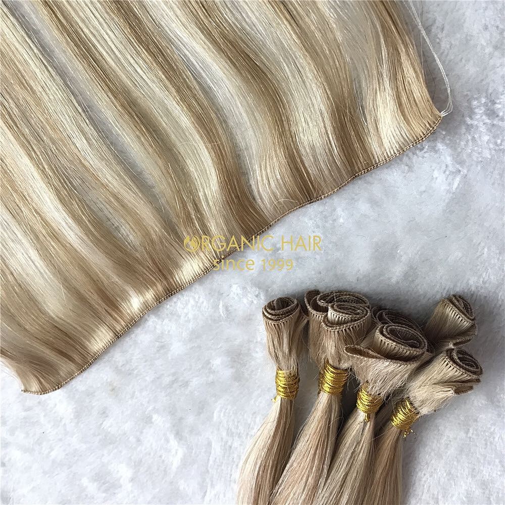 Cuticle intact hand tied wefts detail and raw material A170